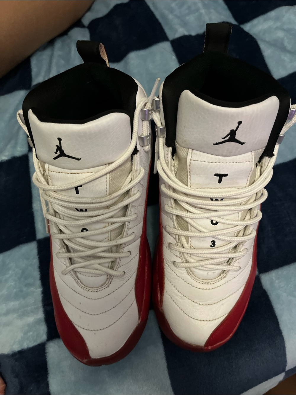 Jordan White & Red High-Top Basketball Sneakers